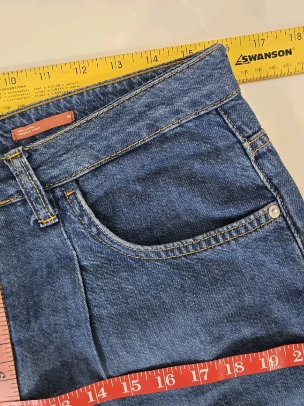 Anthropologie Pilcro The Breaker Barrel Leg Jeans Baggy Pleated Tapered Camo 30 - Picture 16 of 17